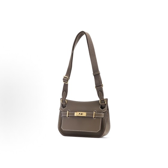 HERMES爱马仕 Jypsiere 金扣吉普赛包 斜挎包 迷你 女款 大象灰